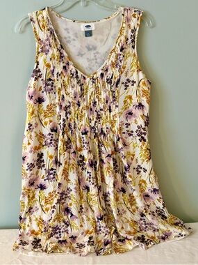 Old Navy Spring/Summer Floral Sleeveless Slip-on Dress Sz Medium ~ Excellent!